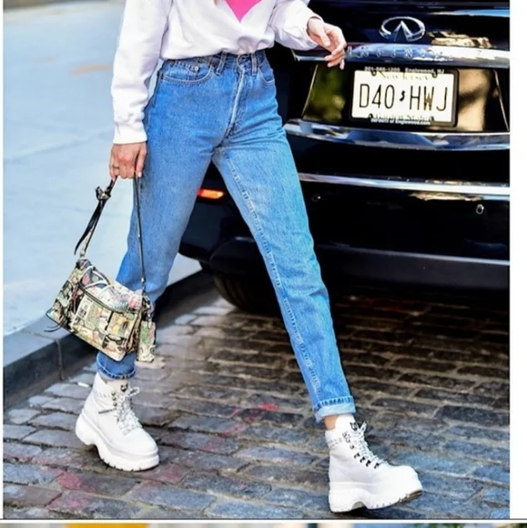 Naked Wolfe Art Wicked Leather Platform Boots Retro Chunky Heel Women's Sz 10 - Picture 3 of 16